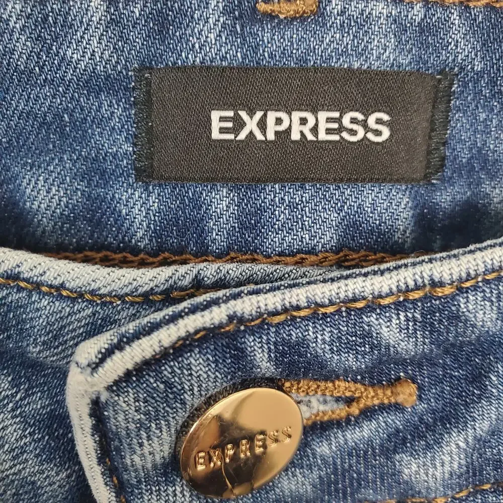 EXPRESS | 90s Ankle Boot Mid Rise| Medium Wash| Denim Jeans | Size 16R - Picture 5 of 11